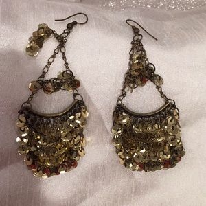 Gold Sequins Earrings